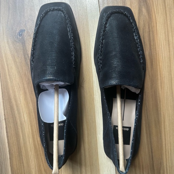 Dolce Vita Black Leather Moccasin Flats BRAND NEW - Picture 1 of 8